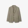 Burberry Wool Tailored Jacket In Olive Drab