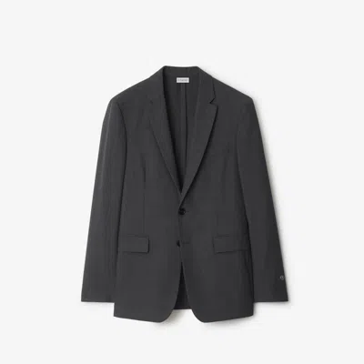 Burberry Wool Tailored Jacket In Rock