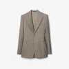 Burberry Single-breasted Wool Blazer Jacket In Wax