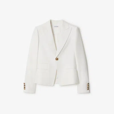 Burberry Wool Tailored Jacket In White