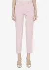 Burberry Wool Cigarette Pants With Pleats In Pink