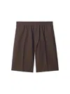 Burberry Tailored Wool Herringbone Shorts In Grey