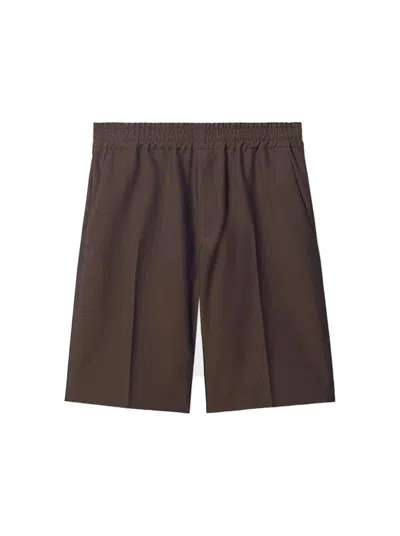 Burberry Tailored Wool Herringbone Shorts In Barrel