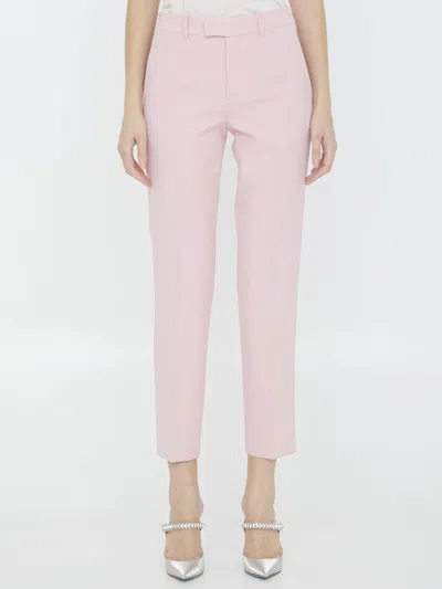 Burberry Wool Tailored Trousers In Pink