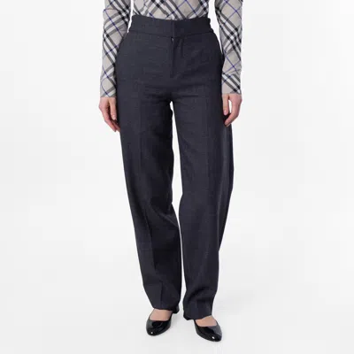 Burberry Wool Tailored Trousers In Blue