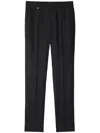 Burberry Classic Navy Blue Wool Blend Trousers In Black