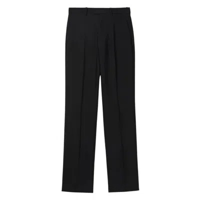 Burberry Wool Tailored Trousers In Black