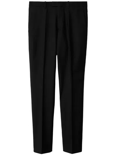 Burberry Wool Tailored Trousers In Black