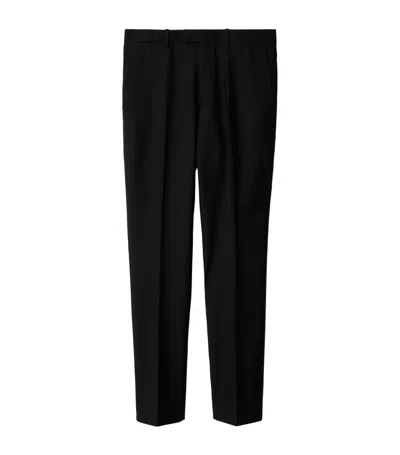 Burberry Wool Tailored Trousers In Black