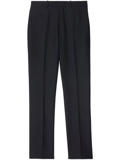 Burberry Wool Tailored Trousers In Blau