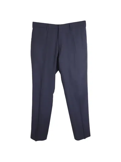 Pre-owned Burberry Wool Tailored Trousers In Blue