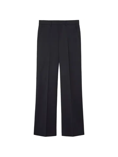 Burberry Wool Tailored Trousers In Blue