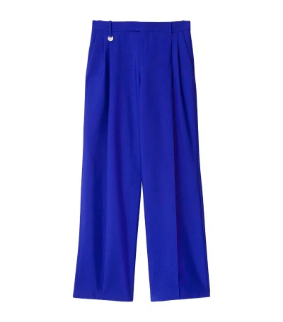 Burberry Wool Tailored Trousers In Blue