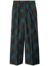 Burberry Wool Check Tailored Trousers In Brown