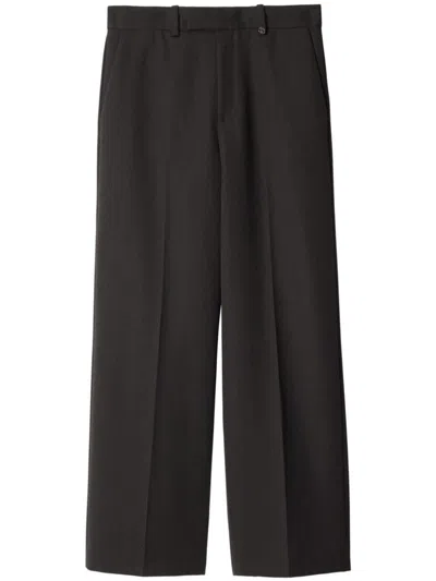Burberry Wool Tailored Trousers In Brown