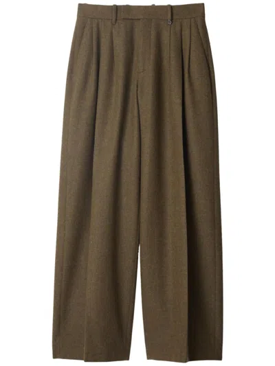 Burberry Wool Tailored Trousers In Kindle Melange
