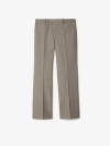 Burberry Logo-plaque Tailored Wool Trousers In Cliff