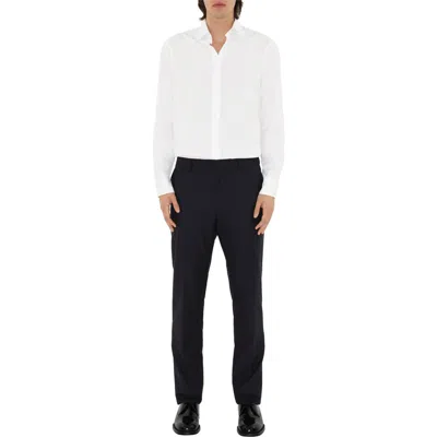 Burberry Wool Tailored Trousers In Dark Navy