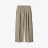 Burberry Double-pleated Wool Pants In Gray
