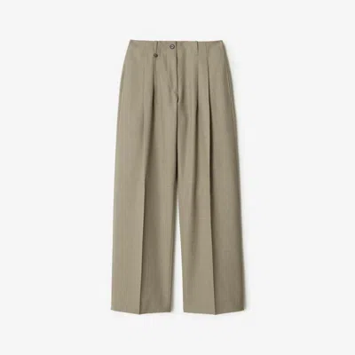 Burberry Wool Tailored Trousers In Gray