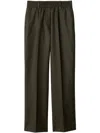 Burberry Wool Belt-loop Casual Pants In Grün