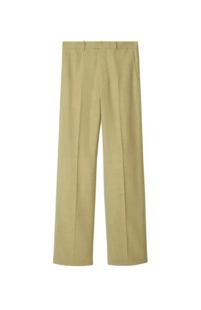 Burberry Straight-leg Tailored Wool Trousers In Hunter