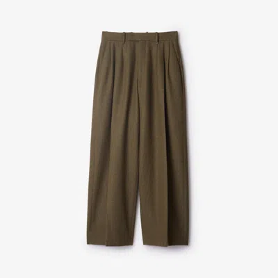 Burberry Wool Tailored Trousers In Kindle Melange