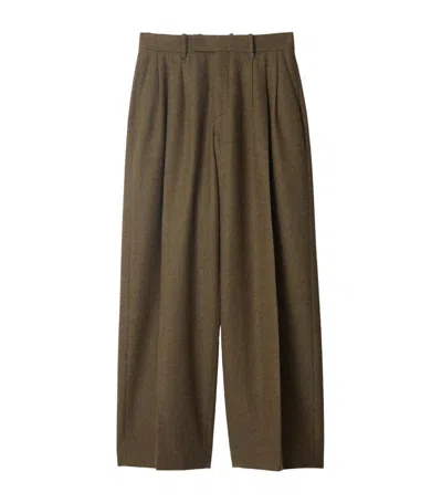Burberry Wool Tailored Trousers In Kindle Melange