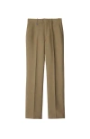 Burberry Wool Tailored Trousers In Brown