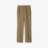 Shop Burberry Wool Tailored Trousers In Linden/mountain
