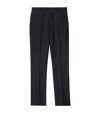 Burberry Suit Pants In Navy Blue Wool. Straight-leg Cut. Zippered Closure And Belt Clip. In Navy
