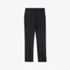 Burberry Classic Fit Triple Stud Wool Mohair Tailored Trousers In Navy