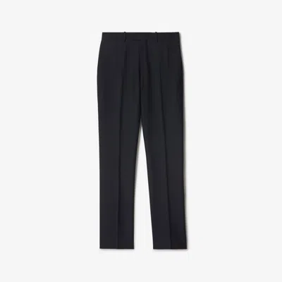 Burberry Wool Tailored Trousers In Navy