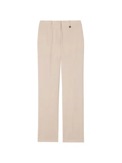 Burberry Wool Tailored Trousers In Neutrals