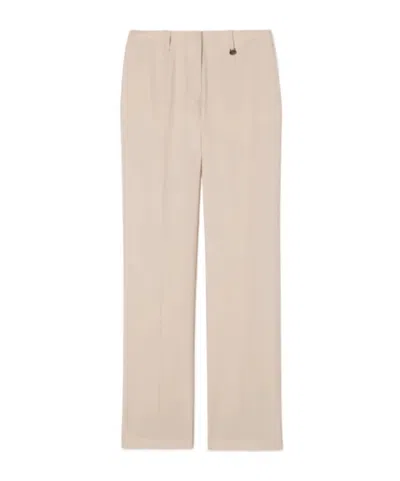 Burberry Wool Tailored Trousers In Nude