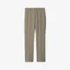 Burberry Wool Tailored Trousers In Olive Drab