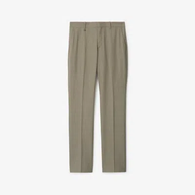 Burberry Wool Tailored Trousers In Olive Drab