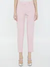Burberry Wool Cigarette Pants With Pleats In Pink