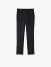 Burberry Wool And Silk Tailored Pants In Rock/coal