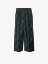 Burberry Wool Check Tailored Trousers In Snug