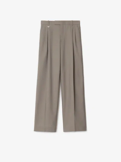 Burberry Wool Tailored Trousers In Gray