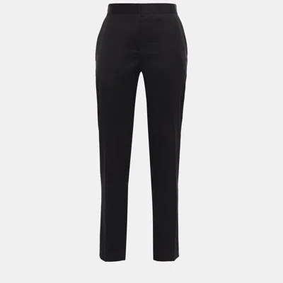 Pre-owned Burberry Wool Tapered Pants 6 In Black