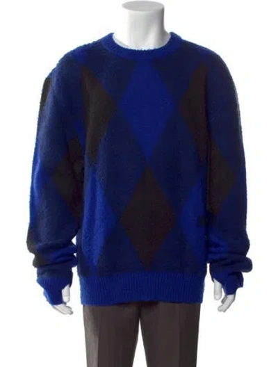 Pre-owned Burberry Wool Tie-dye Print Cardigan In Blue