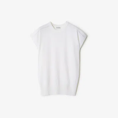 Burberry Fine-knit Wool T-shirt In Chalk