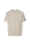 Burberry Open-necked Black Shirt In Nutmeg