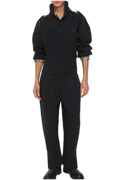 Burberry Wool Track Pants In Black