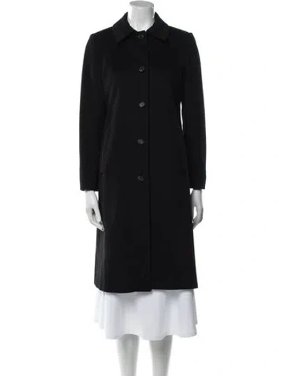 Pre-owned Burberry Wool Trench Coat In Black