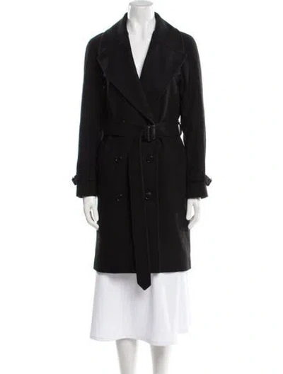Pre-owned Burberry Wool Trench Coat In Black