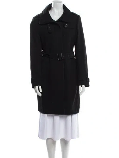 Pre-owned Burberry Wool Trench Coat In Black