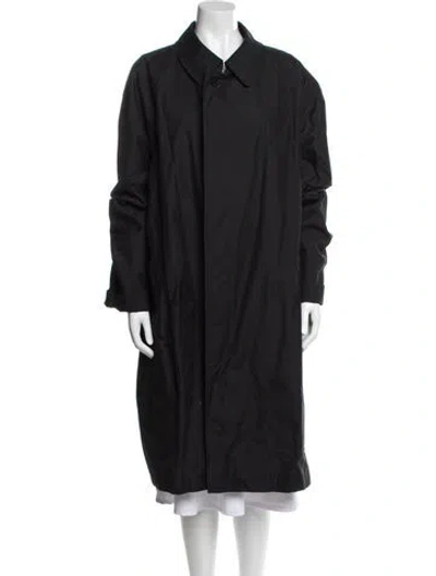 Pre-owned Burberry Wool Trench Coat In Black